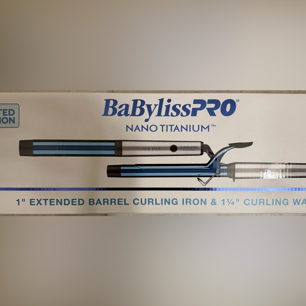 BaBylissPRO Nano Titanium Curling Iron and Curling Wand- Blue